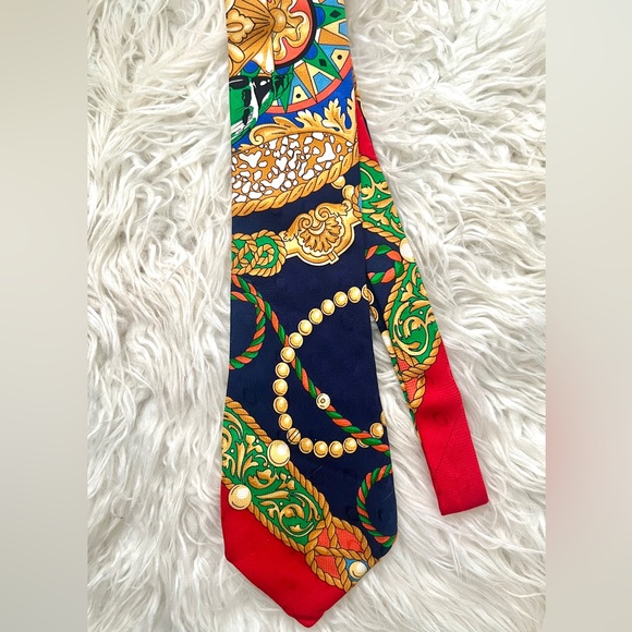 Vintage V2 Versace Bright Baroque Opulence Silk Tie! 90’s Fab! Gorgeous!